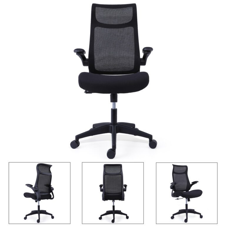 black-high-spine-shaped-office-chair-with-flip-up-armrests