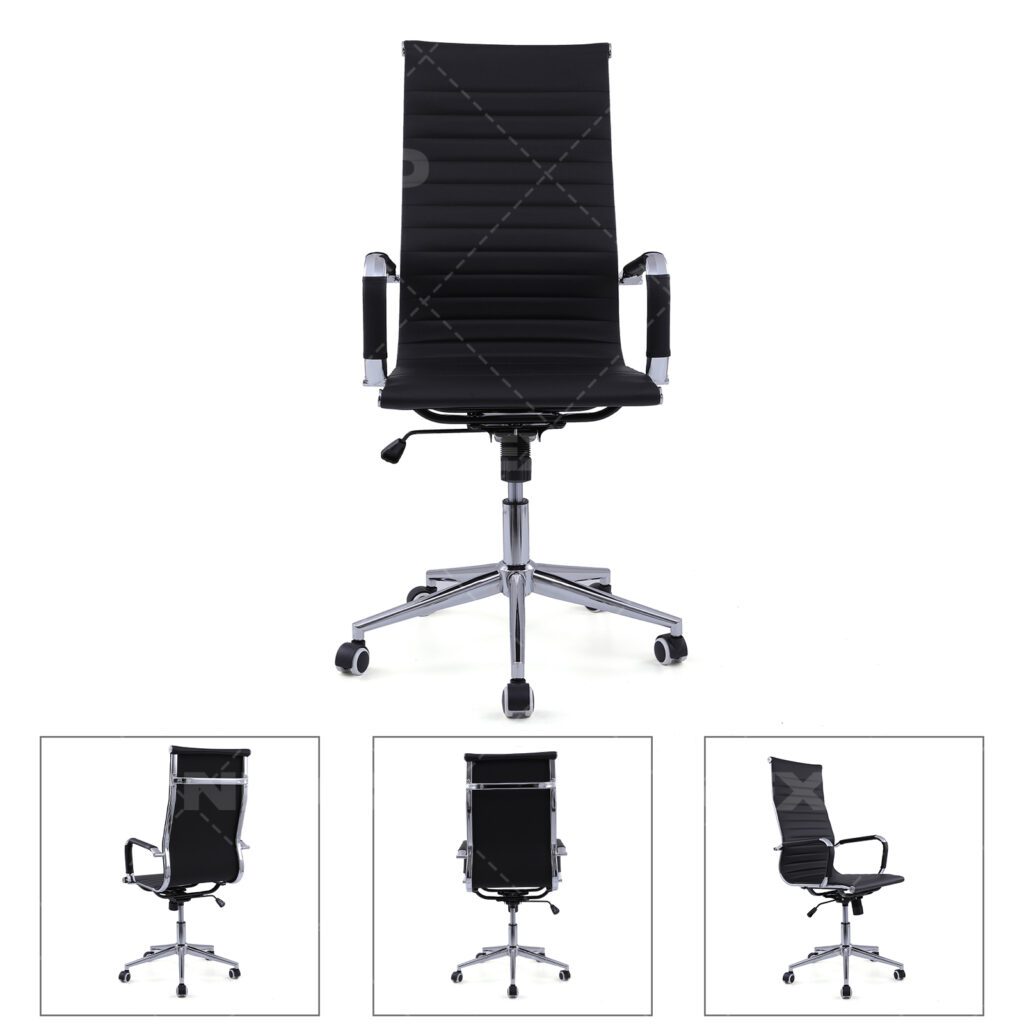 black-chrome-contemporary-high-back-office-desk-chair