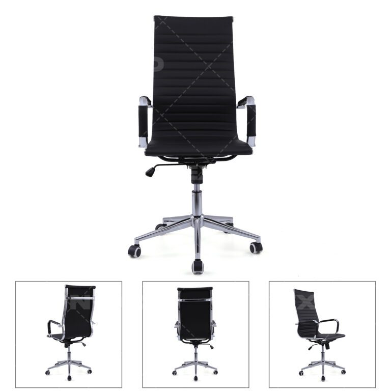 black-chrome-contemporary-high-back-office-desk-chair