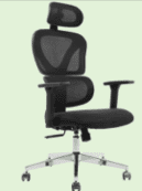 Black Office Swivel Chair with Lumbar Support and Adjustable Headrest