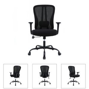 Black Mesh Office Chair with Lumbar Support