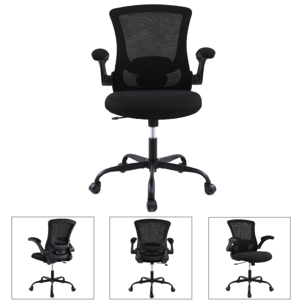 black-ergonomic-mesh-home-office-chair-with-flip-up-armrests