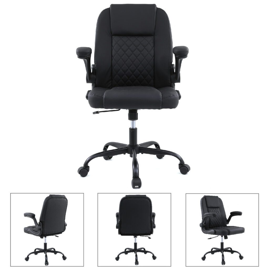 black-faux-leather-computer-chair-with-flip-up-armrests